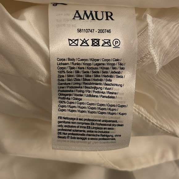 AMUR Harlow Silk One-Shoulder Gown in Ivory NWOT - Picture 7 of 8